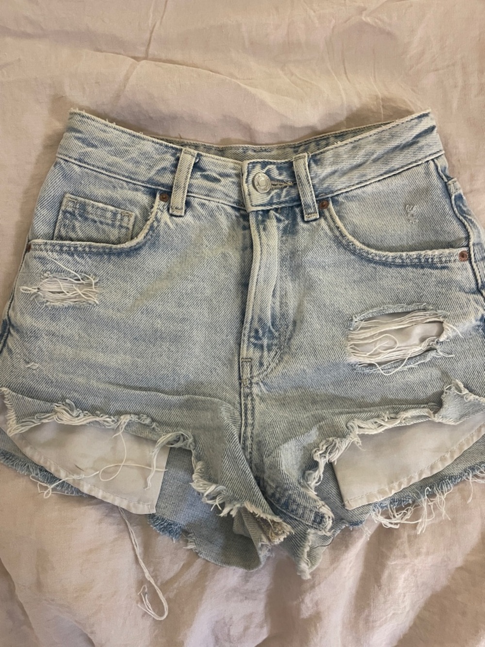 Bershka Light Wash Denim Shorts